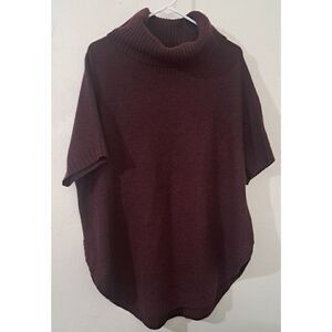 Nordstrom Womens Xlarge Cowl Turtleneck 100% Cashmere Wide Mauve Purple Sweater